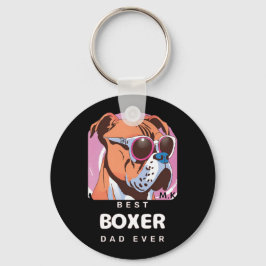 Mannen Vintage Retro Boxer Hondenliefhebber Papa Sleutelhanger