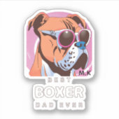 Mannen Vintage Retro Boxer Hondenliefhebber Papa Sticker (Voorkant)