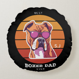 Mannen Vintage Retro Boxer Hondenliefhebber Pet Da Rond Kussen