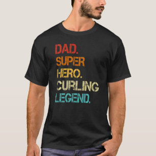 Mannen Vintage Stijl Papa Held Curling Legende Vad T-shirt