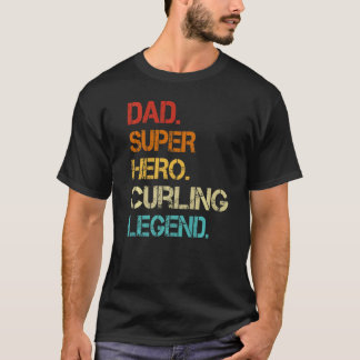 Mannen Vintage Stijl Papa Held Curling Legende Vad T-shirt