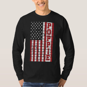 Mannen Vintage VS Amerikaanse vlag Poppie 60e voor T-shirt