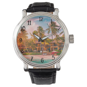 Mannen Vintage Zwart Lederen Horloge