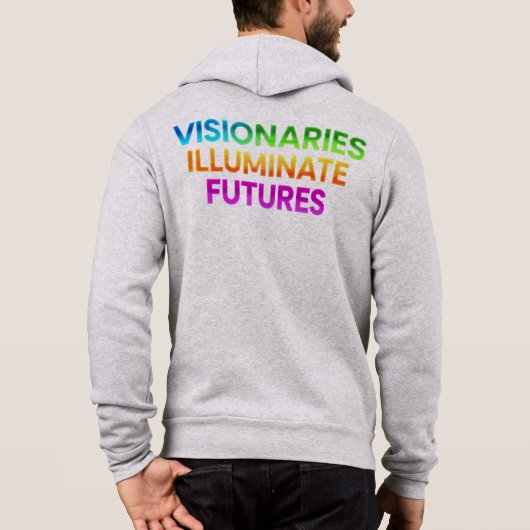 Mannen "Visionairs Verlichten Toekomst" Full-Zip H Hoodie (Achterkant)