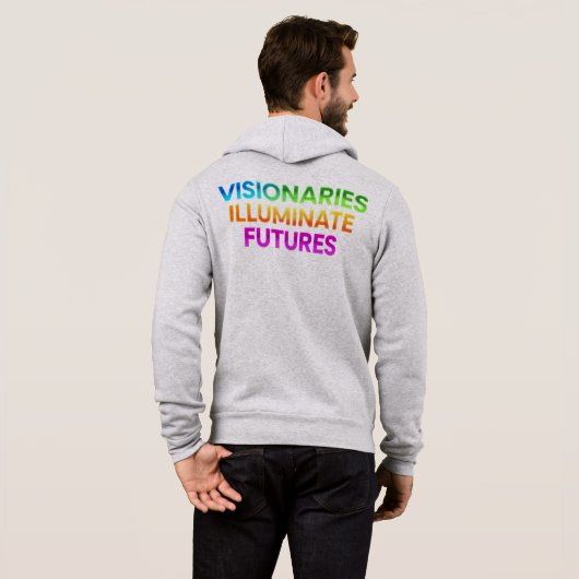 Mannen "Visionairs Verlichten Toekomst" Full-Zip H Hoodie (Achterkant volledig)
