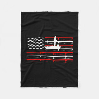 Mannen vissen amerikaanse vlag _ usa vissersboot fleece deken