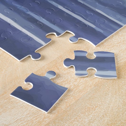 mannen vissen in het meer abstracte silhouet kunst legpuzzel (Zijkant)