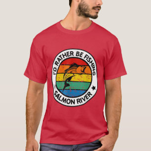 Mannen Vissende zalm Idaho Chinook Coho Steel T-shirt