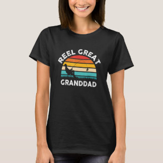 Mannen Vissers Haspel Grote Opa Vintage Vissen T-shirt