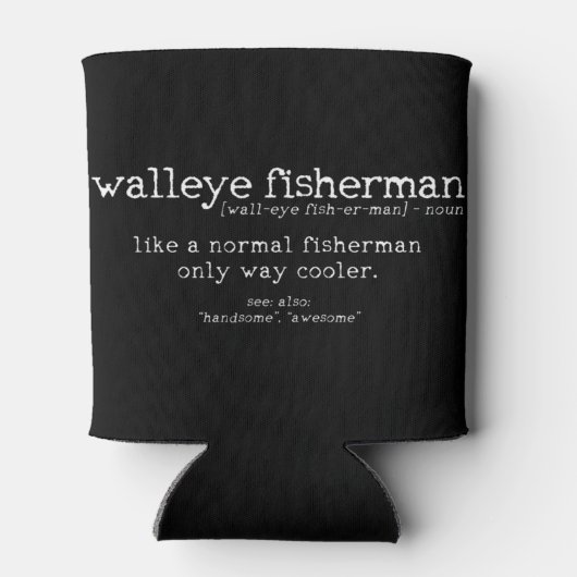 Mannen vissoort "Walleye Fisherman Definition Funn Blikjeskoeler (Achterkant)