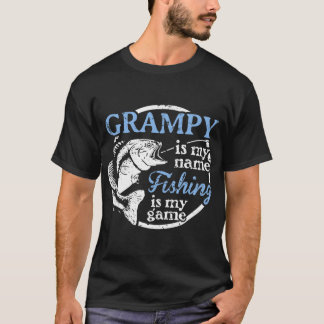 Mannen Vist Grampy Fathers Day Gift for Dad fisc T-shirt
