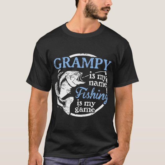 Mannen Vist Grampy Fathers Day Gift for Dad fisc T-shirt (Voorkant)
