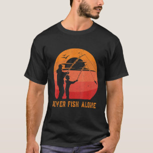 Mannen Vist Nooit vissen op één visser T-shirt