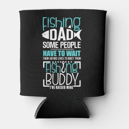 Mannen Vist pap Funny Father Kind Matching T-Shirt Blikjeskoeler (Voorkant)