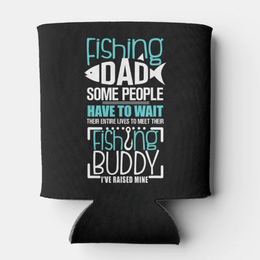 Mannen Vist pap Funny Father Kind Matching T-Shirt Blikjeskoeler (Achterkant)