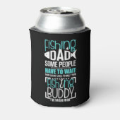 Mannen Vist pap Funny Father Kind Matching T-Shirt Blikjeskoeler (Blikje Achterkant)