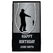 Mannen Visten Gevoelige Happy Birthday Gift Bag Klein Cadeauzakje (Voorkant)