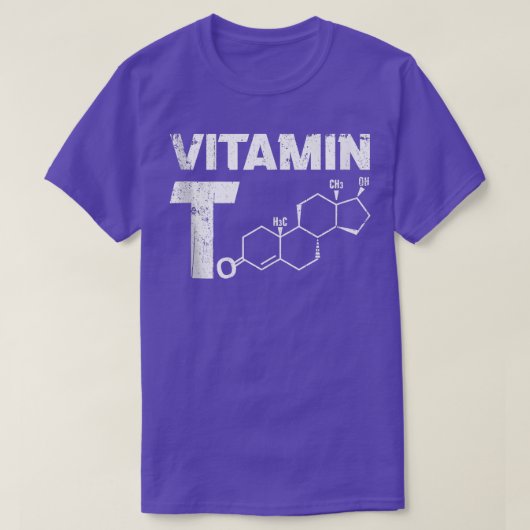Mannen vitamine T Testosteron Bodybuilding Gym Fit T-shirt (Design voorkant)