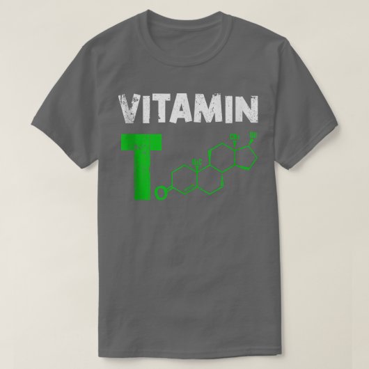 Mannen vitamine T Testosteron Bodybuilding Gym Fit T-shirt (Design voorkant)