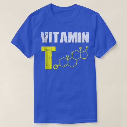 Mannen vitamine T Testosteron Bodybuilding Gym Fit T-shirt (Design voorkant)