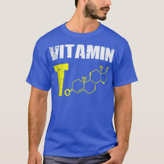 Mannen vitamine T Testosteron Bodybuilding Gym Fit T-shirt