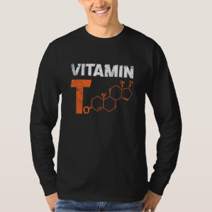 Mannen Vitamine Testosteron Bodybuilding Gym Fitne T-shirt