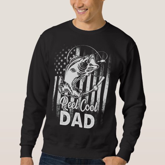 Mannen Vlag Amerika Reel Cool Dad Vaders D Trui (Voorkant)