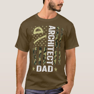 Mannen Vlag Camoue Architect Pap Patriotic Fathe T-shirt
