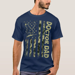 Mannen Vlag Camoue Doctor in de Vader Patriotic Va T-shirt