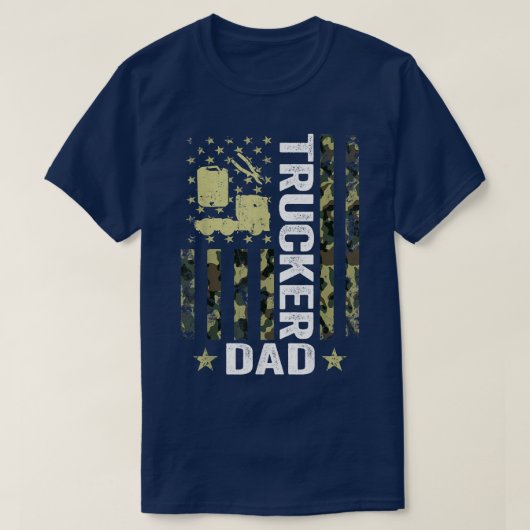 Mannen Vlag Camoue Trucker T-shirt (Design voorkant)
