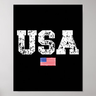 Mannen vlag van de VS op 4 juli: Amerikaanse Dag v Poster