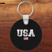 Mannen vlag van de VS op 4 juli: Amerikaanse Dag v Sleutelhanger (Voorkant)