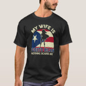 Mannen vlag van Puerto Rico Mijn vrouw is Puerto R T-shirt (Voorkant)