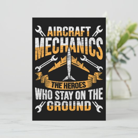 Mannen Vliegtuig Mechanic Hero Design for a vliegt Kaart (Staand voorkant)