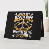 Mannen Vliegtuig Mechanic Hero Design for a vliegt Kaart (Achterkant)