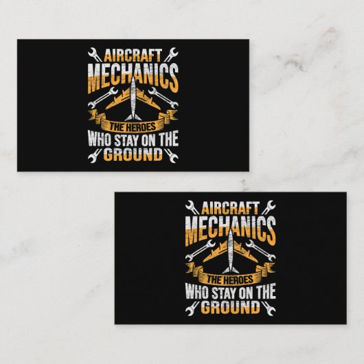 Mannen Vliegtuig Mechanic Hero Design for a vliegt Visitekaartje (Voorkant / Achterkant)