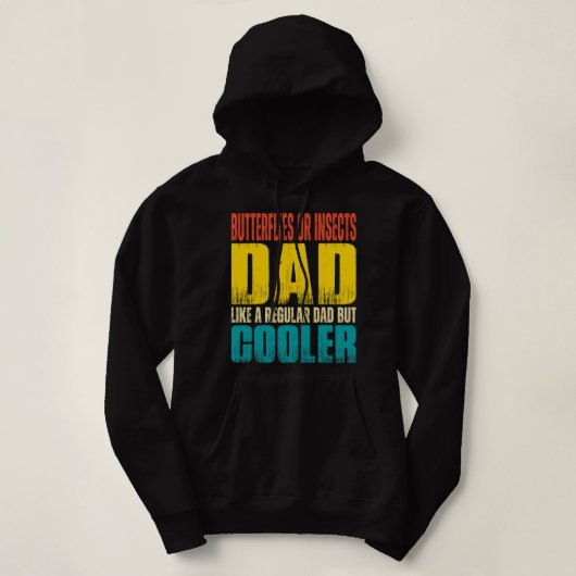 Mannen Vlinders of insecten Papa Als een Regular D Hoodie (Design voorkant)