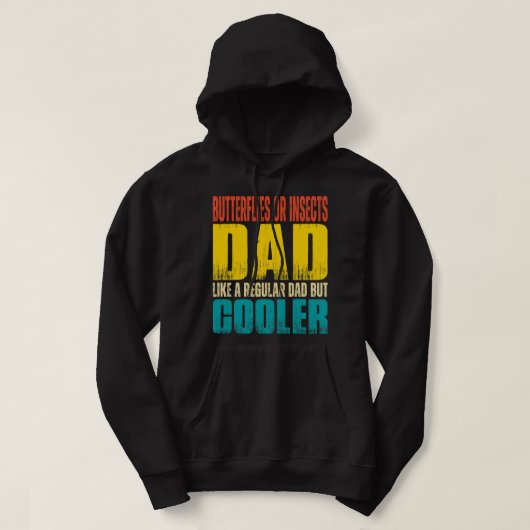 Mannen Vlinders of insecten Papa Als een Regular D Hoodie (Design voorkant)