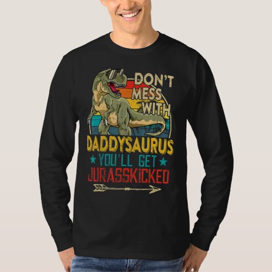 Mannen vlooien Papa Dinosaur Rex Saurus Fath T-shirt (Voorkant)