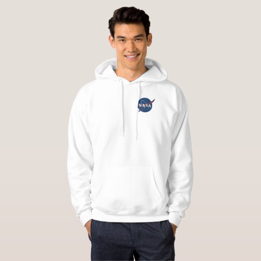 Mannen vlucht Zip jogger met Nasa Logo Hoodie (Voorkant volledig)