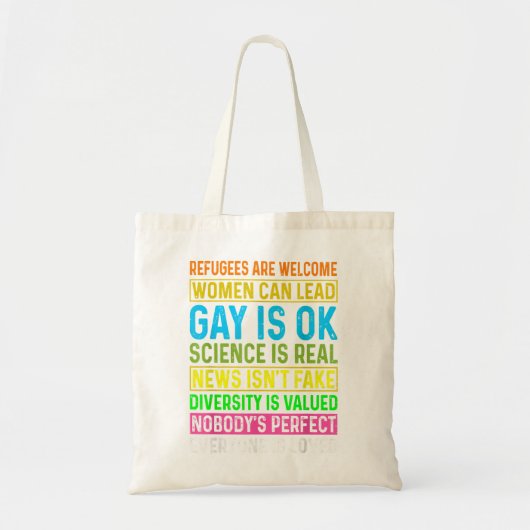 Mannen Vluchtelingen zijn welkom Vrouwen kunnen de Tote Bag (Voorkant)