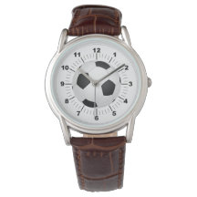 Mannen Voetbal Classic bruin lederen horloge