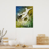 Mannen voetballer. poster (Keuken)