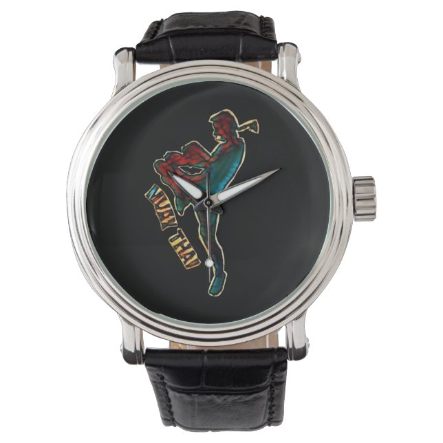 Mannen volgen ( Muay Thai ) Horloge (Voorkant)