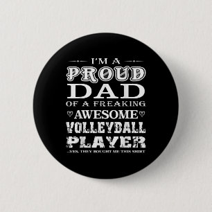 Mannen volleybal Ik ben een trotse volleybal papa  Ronde Button 5,7 Cm