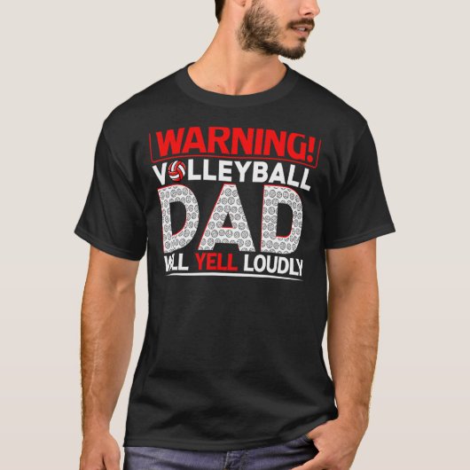 Mannen volleybal vader waarschuwen vader zal schre t-shirt (Voorkant)