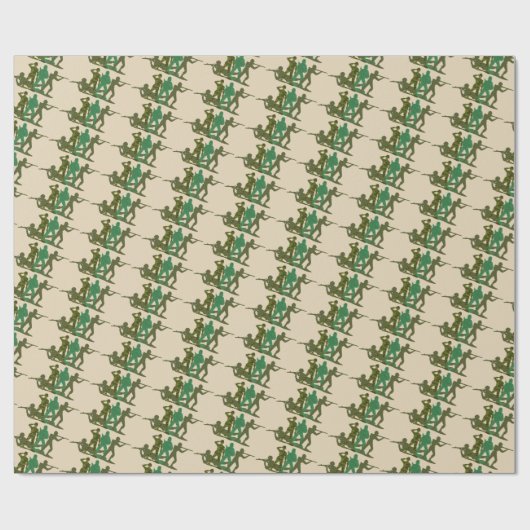 Mannen voor actie Groene Leger Cadeaupapier (Vlak)