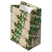 Mannen voor actie Groene Leger Medium Cadeauzakje (Voorkant Gekanteld)