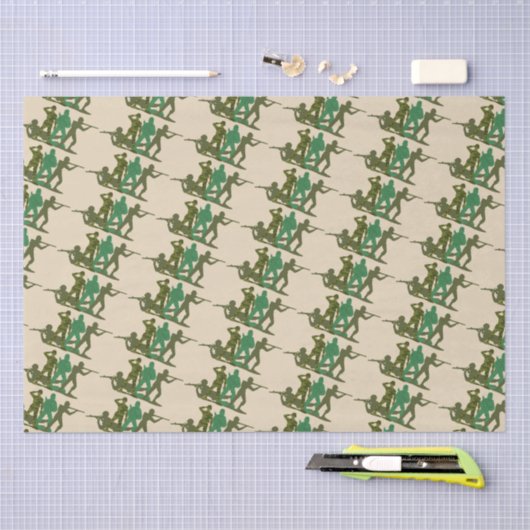 Mannen voor actie Groene Leger Tissuepapier (Craft)