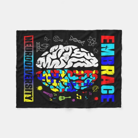 Mannen voor bewustwording van neurodiversiteit Vro Fleece Deken (Voorkant (Horizontaal))